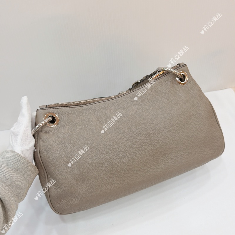 莉亞精品♡ Prada 手提包大象灰 二手美包-3