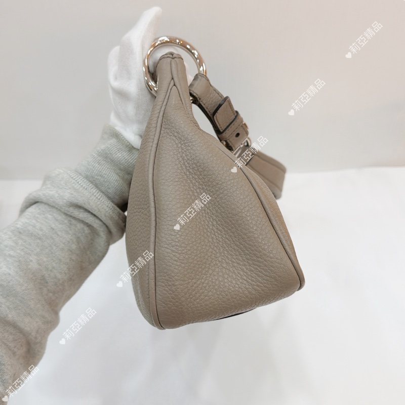 莉亞精品♡ Prada 手提包大象灰 二手美包-6