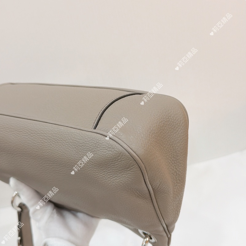 莉亞精品♡ Prada 手提包大象灰 二手美包-11