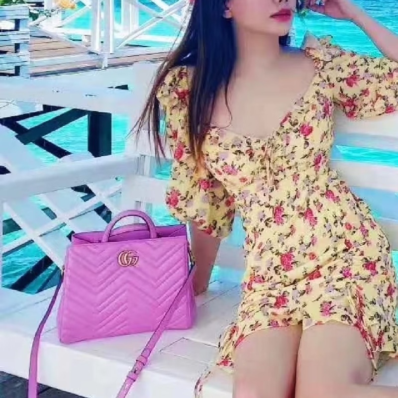 莉亞精品♡Gucci 手提斜背包 粉紫 二手美包-1
