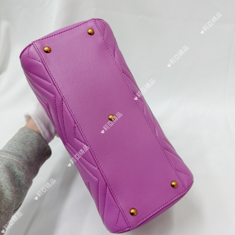 莉亞精品♡Gucci 手提斜背包 粉紫 二手美包-6