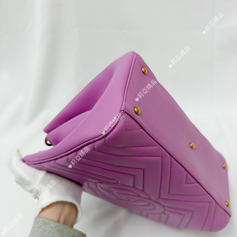 莉亞精品♡Gucci 手提斜背包 粉紫 二手美包-7