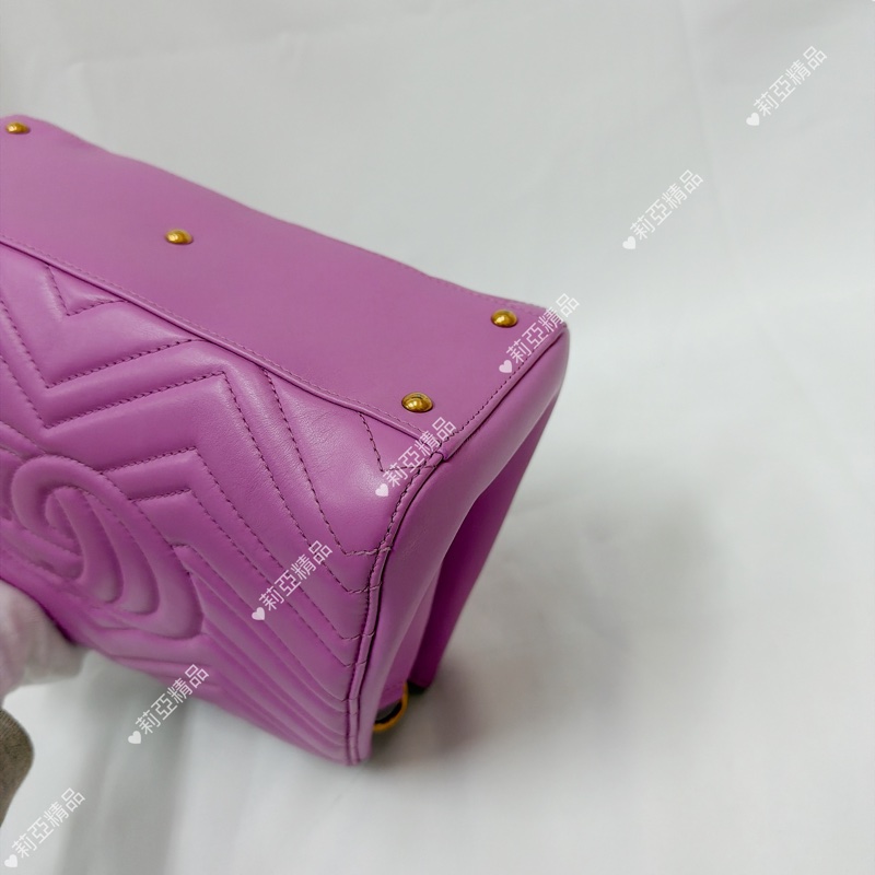 莉亞精品♡Gucci 手提斜背包 粉紫 二手美包-8