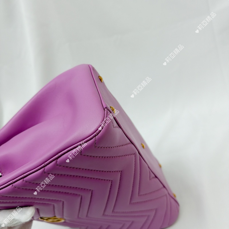 莉亞精品♡Gucci 手提斜背包 粉紫 二手美包-9