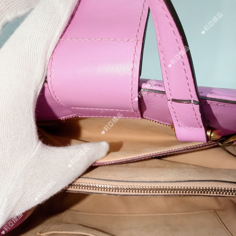 莉亞精品♡Gucci 手提斜背包 粉紫 二手美包-11