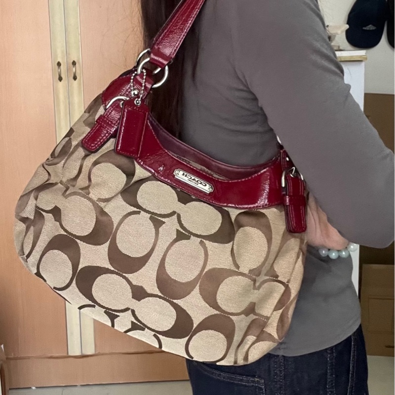 莉亞精品♡ Coach 老花手提包 二手美包-1