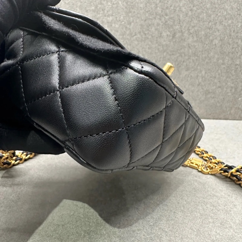 ✨Chanel 22B黑金琺瑯扣方胖子 99新有購證🖤-2