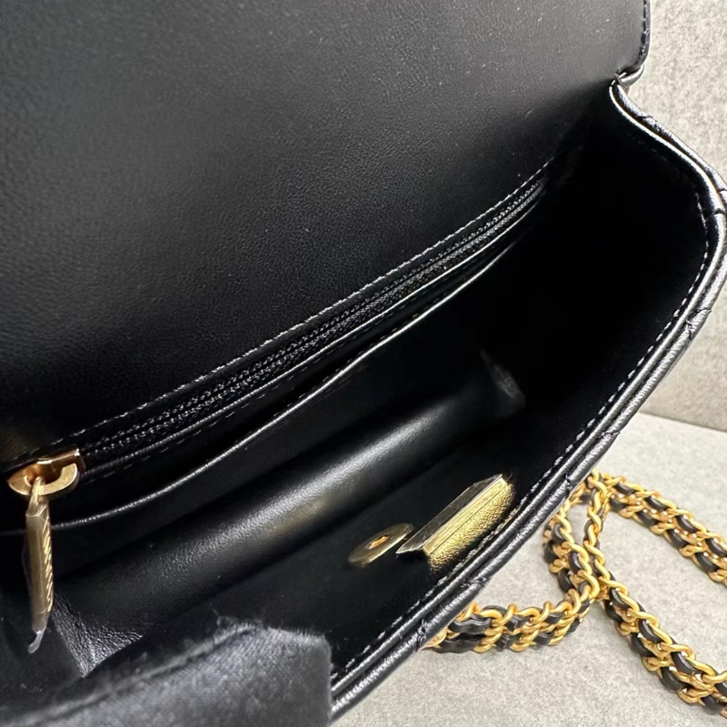 ✨Chanel 22B黑金琺瑯扣方胖子 99新有購證🖤-4