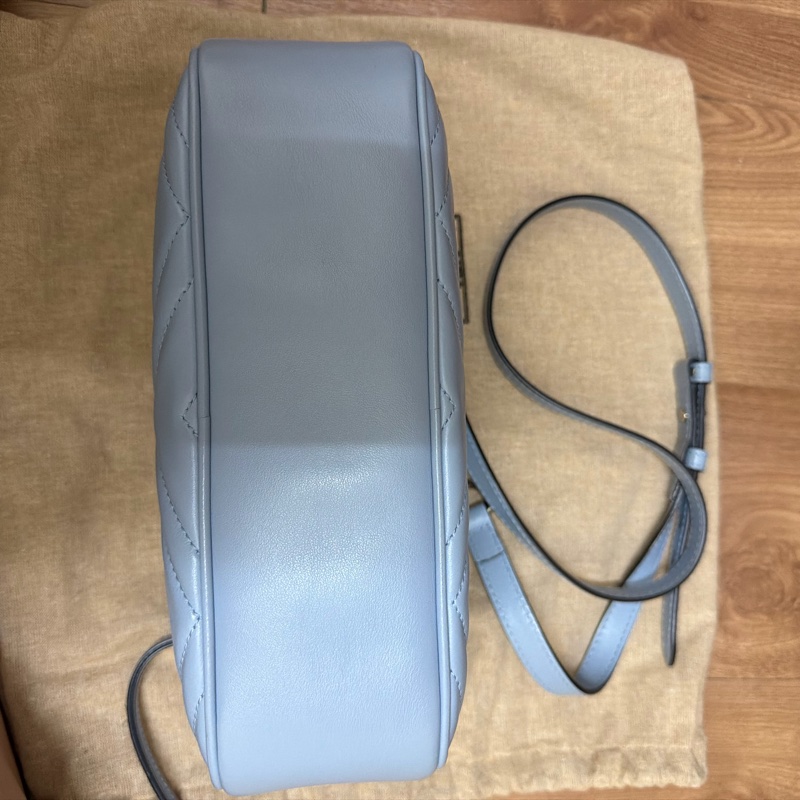 溫柔首選🩵 ［春夏限量色🫧不撞款］Gucci 古馳Marmont 中號 Camera Bag 牛皮 拉鏈 相機包已絕版-7