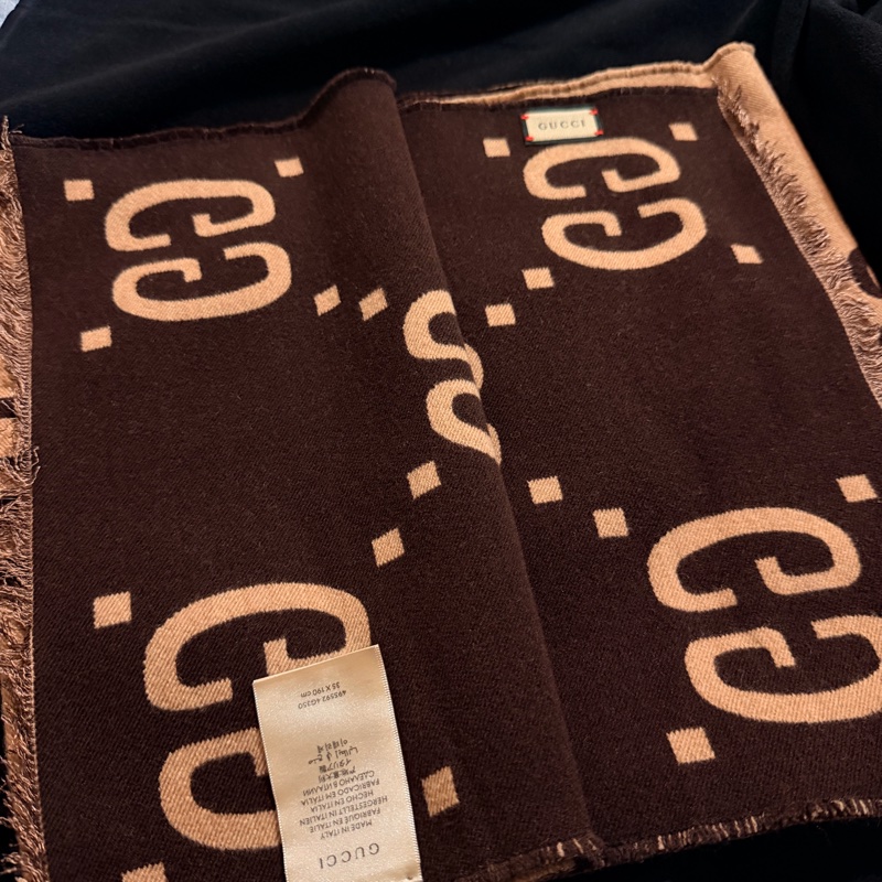 GUCCI全新雙面大G羊毛圍巾-5