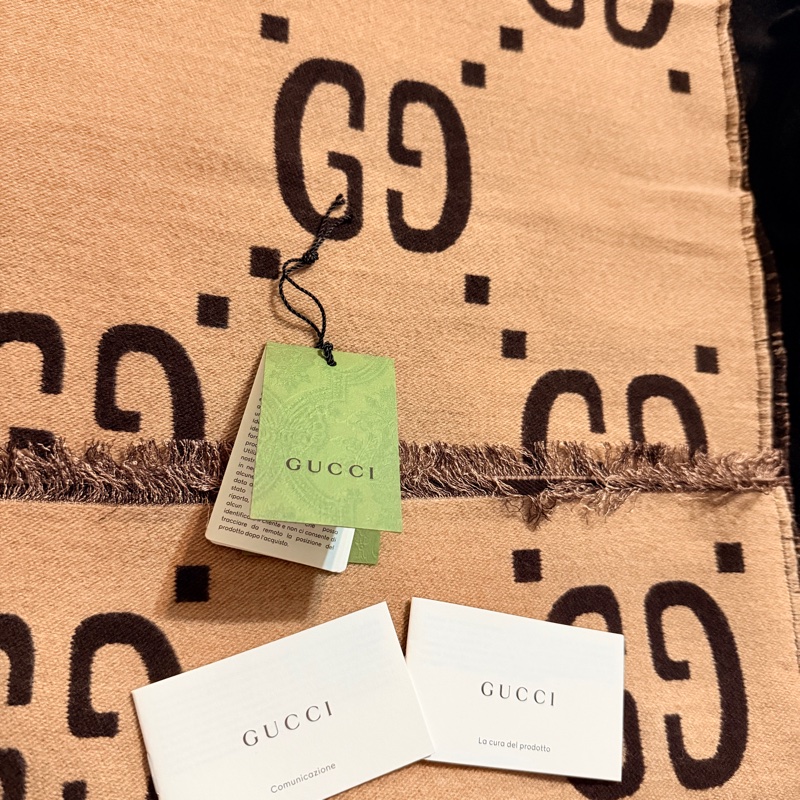 GUCCI全新雙面大G羊毛圍巾-7