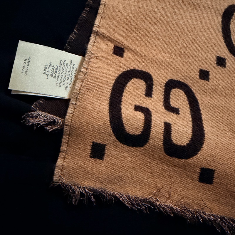 GUCCI全新雙面大G羊毛圍巾-9