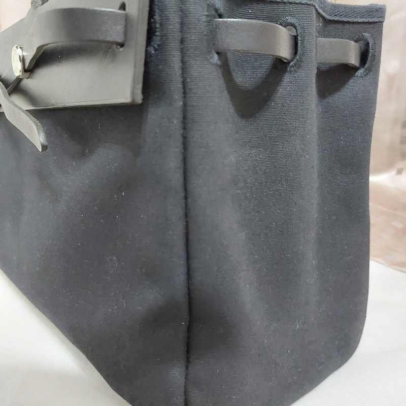 Vintage Hermès Horizontal Herbag|罕見橫向寬版廓形|經典皮革構件組 黑色-4