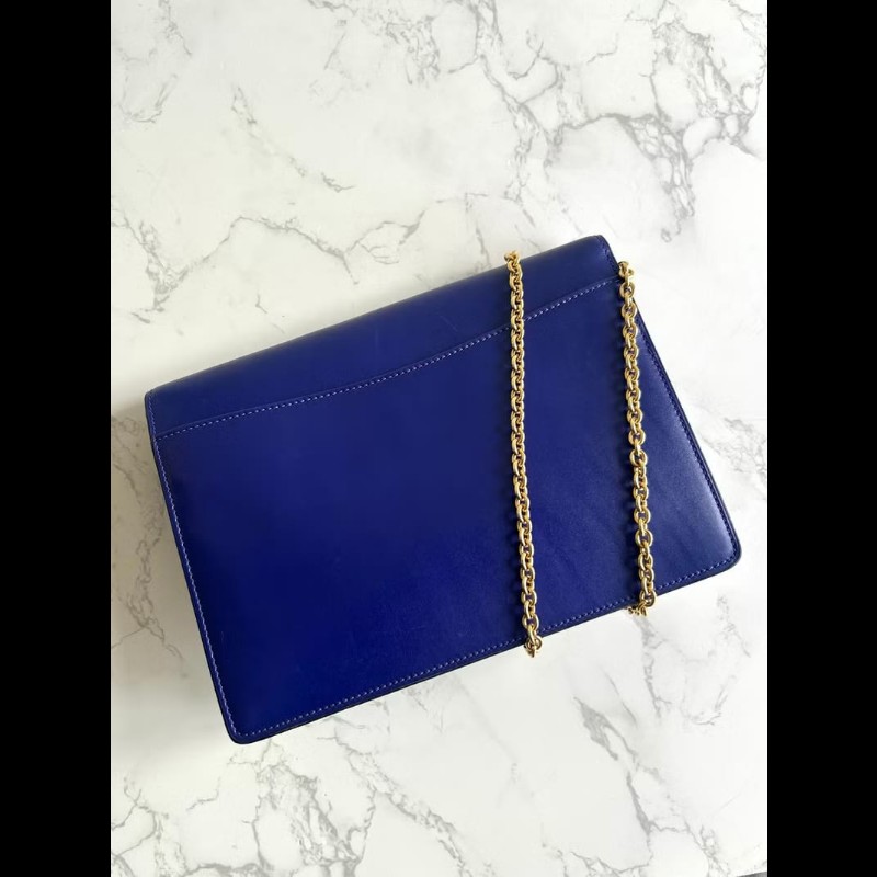 【LA LUNE】稀有中古包 Celine藍色星球翻蓋包 斜背包 單肩包 側背包 二手包-5