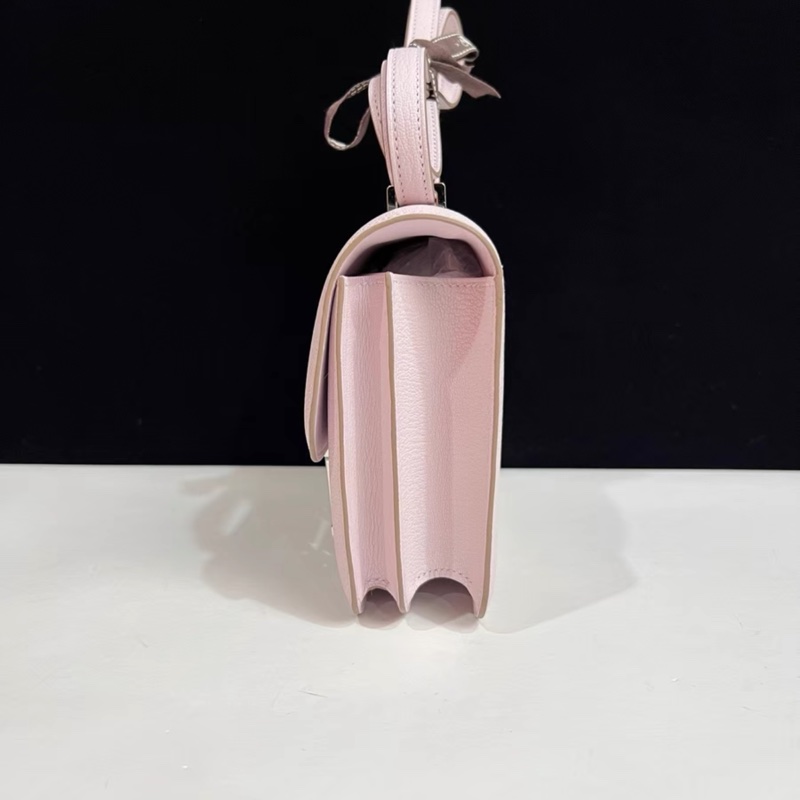 HERMES Mini Constance 19 夢幻紫 銀扣 W刻 山羊皮 有盒和塵袋 小鏡子-5