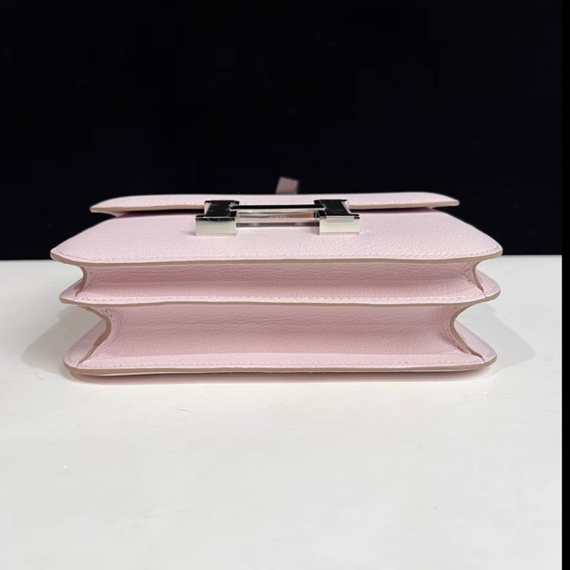 HERMES Mini Constance 19 夢幻紫 銀扣 W刻 山羊皮 有盒和塵袋 小鏡子-6