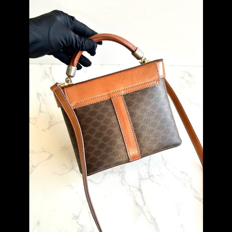 稀有中古包 Celine凱旋門老花盒子包 斜背包 單肩包 側背包 二手-3