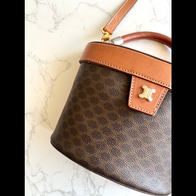 稀有中古包 Celine凱旋門老花盒子包 斜背包 單肩包 側背包 二手-5