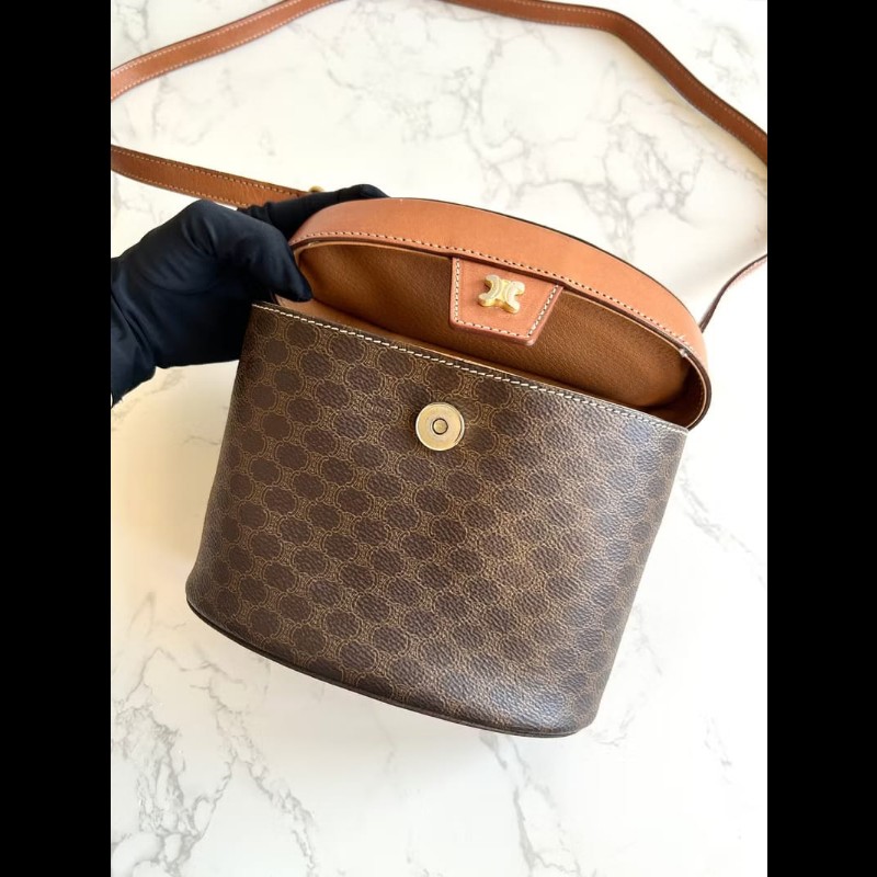 稀有中古包 Celine凱旋門老花盒子包 斜背包 單肩包 側背包 二手-8