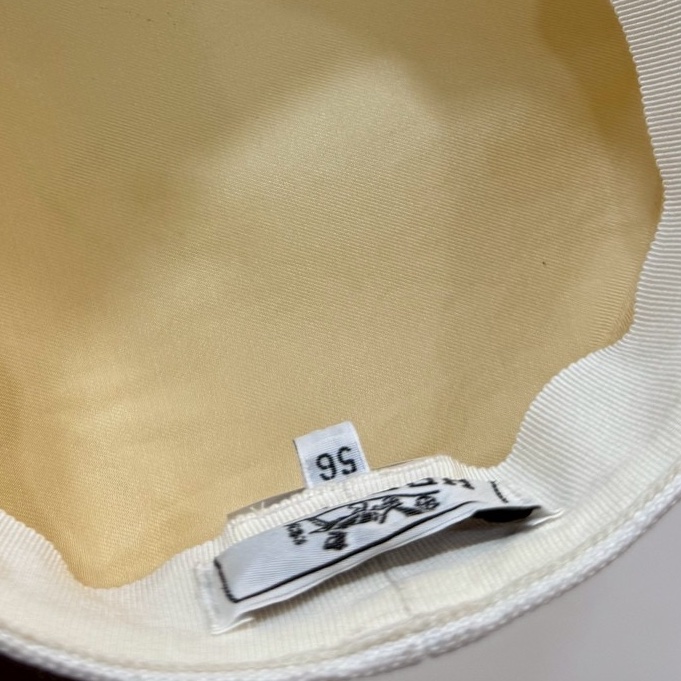 HERMES 愛馬仕 白色 帆布 報童帽 休閒帽 帽子-12