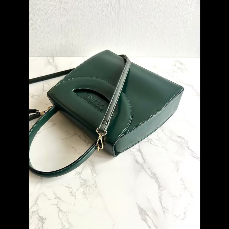 【LA LUNE】絕版中古包 Celine橄欖綠色半月凱莉包 斜背包 單肩包 側背包古董-2