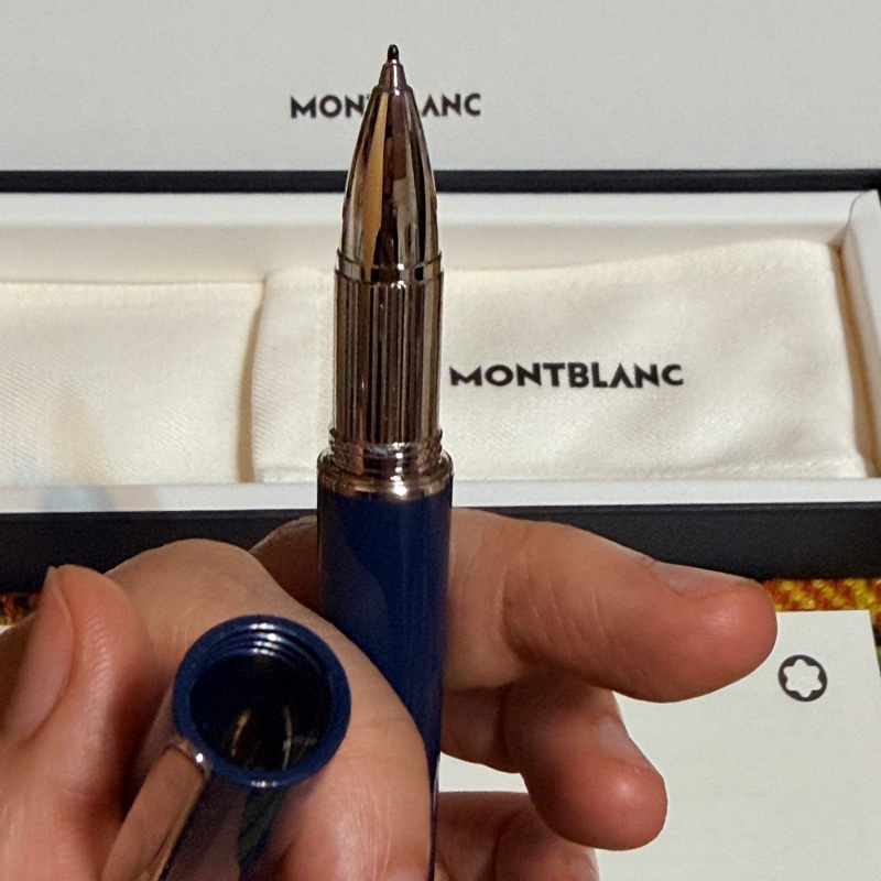 全新Montblanc 132440: 星際行者藍色星球系列珍貴樹脂細字筆-4