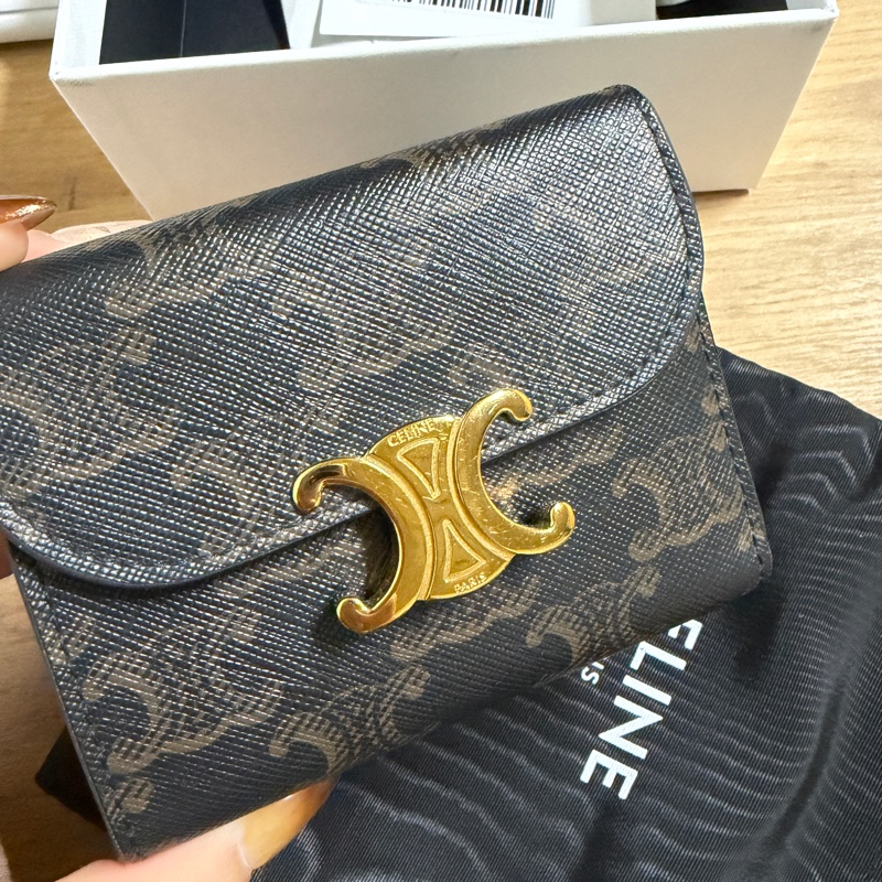 Celine凱旋門老花三折短夾-5