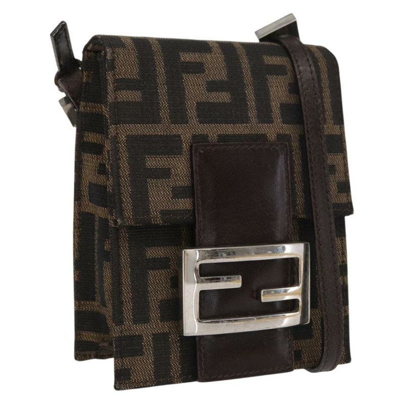 【日本直送】FENDI Zucca帆布單肩包 黑色 棕色 銀色 正品 149894V-0