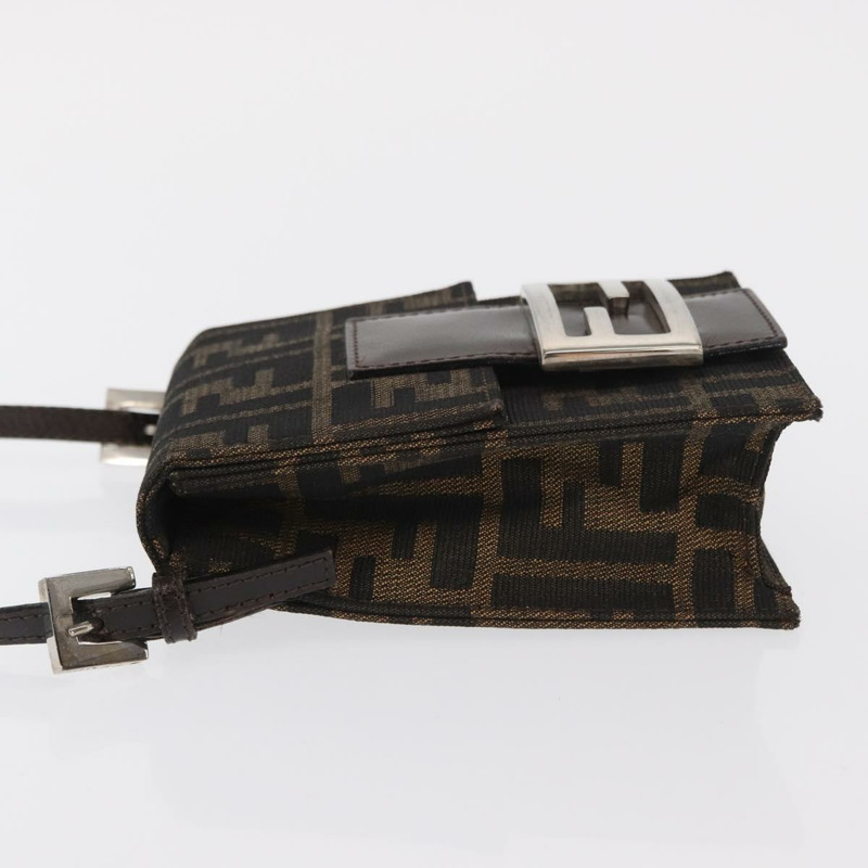 【日本直送】FENDI Zucca帆布單肩包 黑色 棕色 銀色 正品 149894V-3