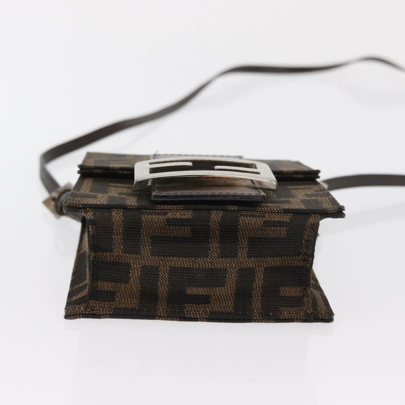 【日本直送】FENDI Zucca帆布單肩包 黑色 棕色 銀色 正品 149894V-4