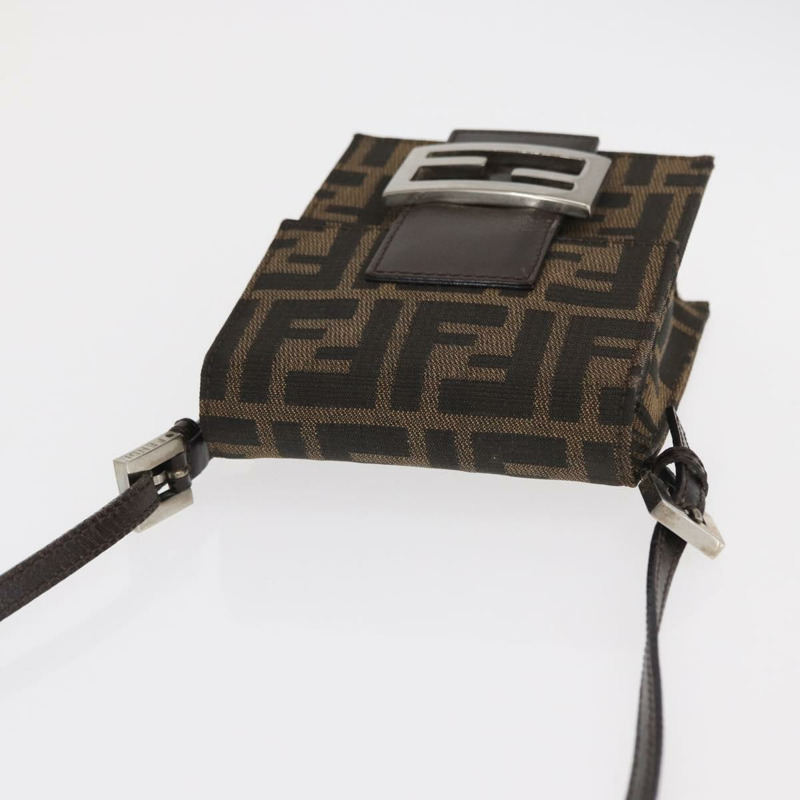 【日本直送】FENDI Zucca帆布單肩包 黑色 棕色 銀色 正品 149894V-5