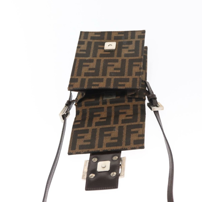 【日本直送】FENDI Zucca帆布單肩包 黑色 棕色 銀色 正品 149894V-19
