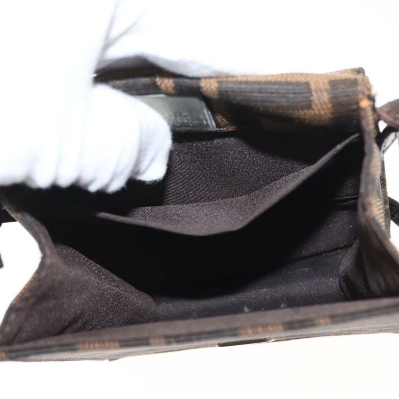 【日本直送】FENDI Zucca帆布單肩包 黑色 棕色 銀色 正品 149894V-24