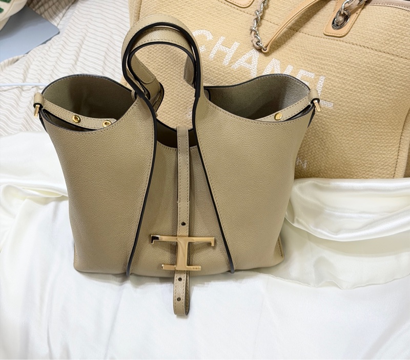 TOD S Timeless 迷你款 T字釦帶小牛皮手提/斜背托特包-0