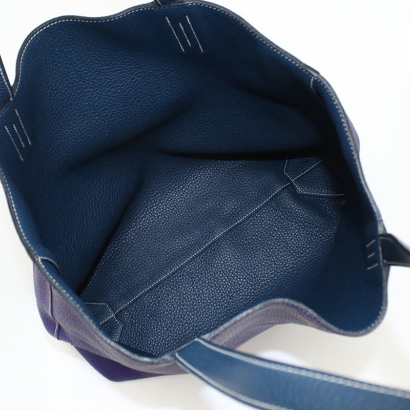 愛馬仕 Double Sens 36 手提包，女士，藍色，N 印章-2