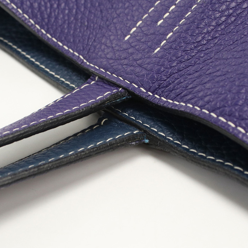 愛馬仕 Double Sens 36 手提包，女士，藍色，N 印章-5