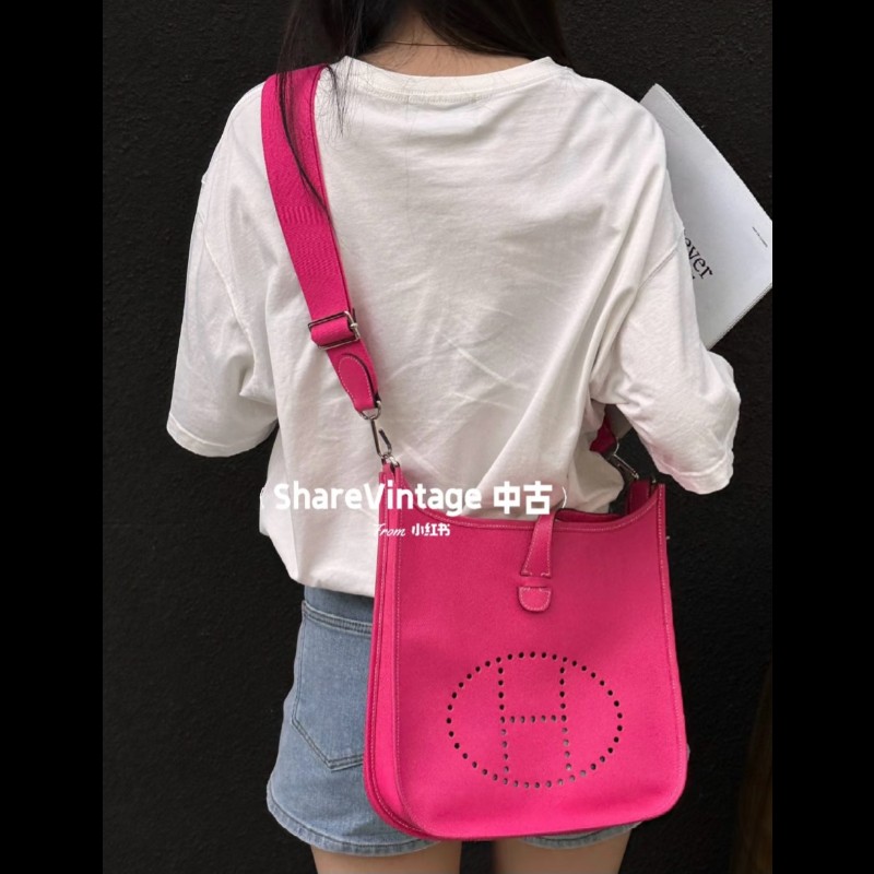 Hermes 愛馬仕 Evelyne 29桃粉色銀釦 Epsom-4