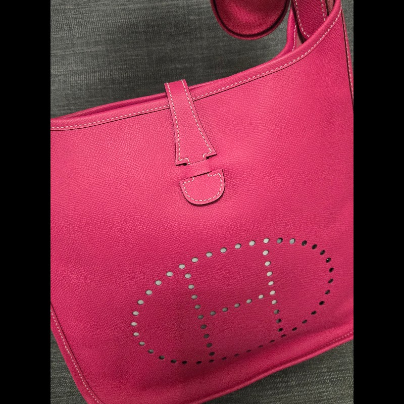 Hermes 愛馬仕 Evelyne 29桃粉色銀釦 Epsom-7