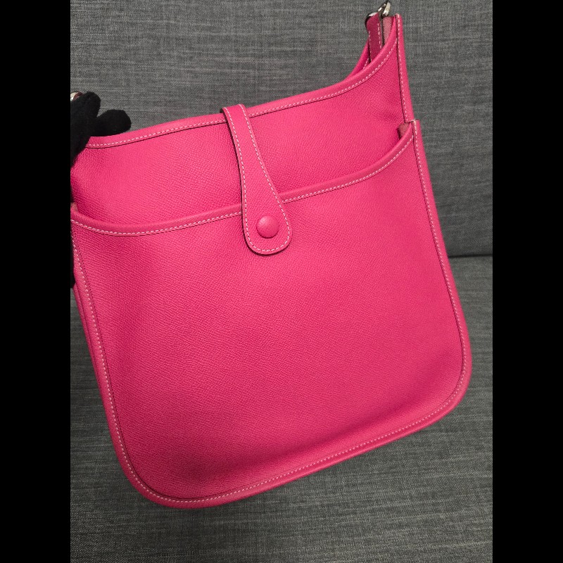 Hermes 愛馬仕 Evelyne 29桃粉色銀釦 Epsom-9