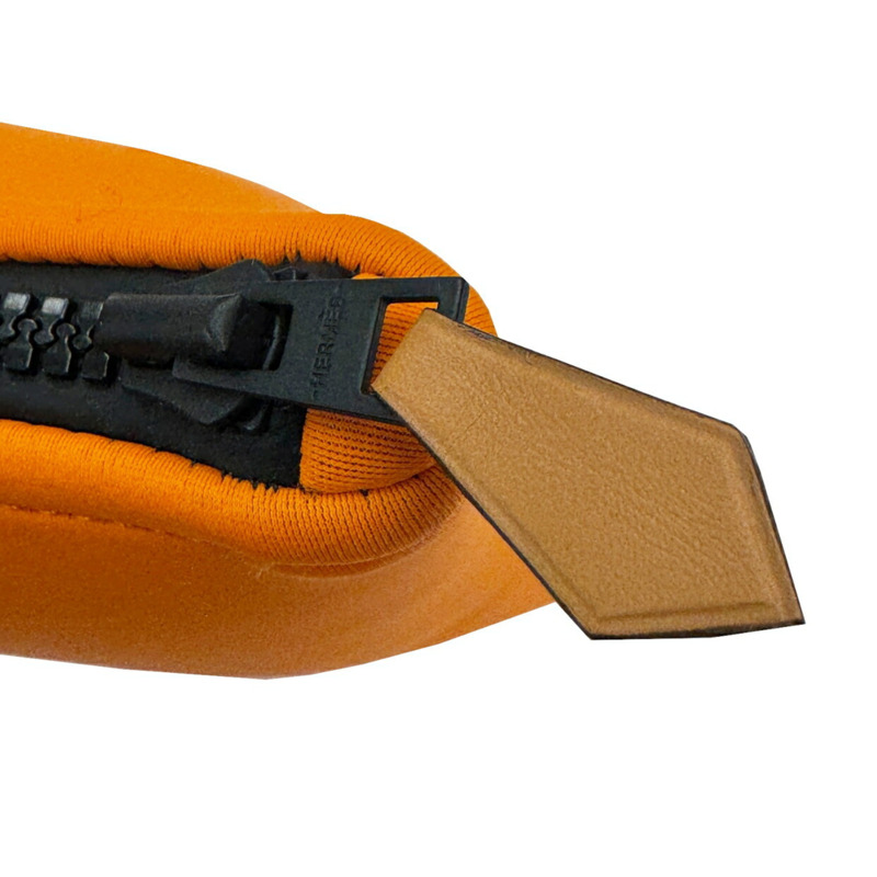 愛馬仕 Neoban GM 橙色豹紋手拿包 尼龍聚醯胺-5