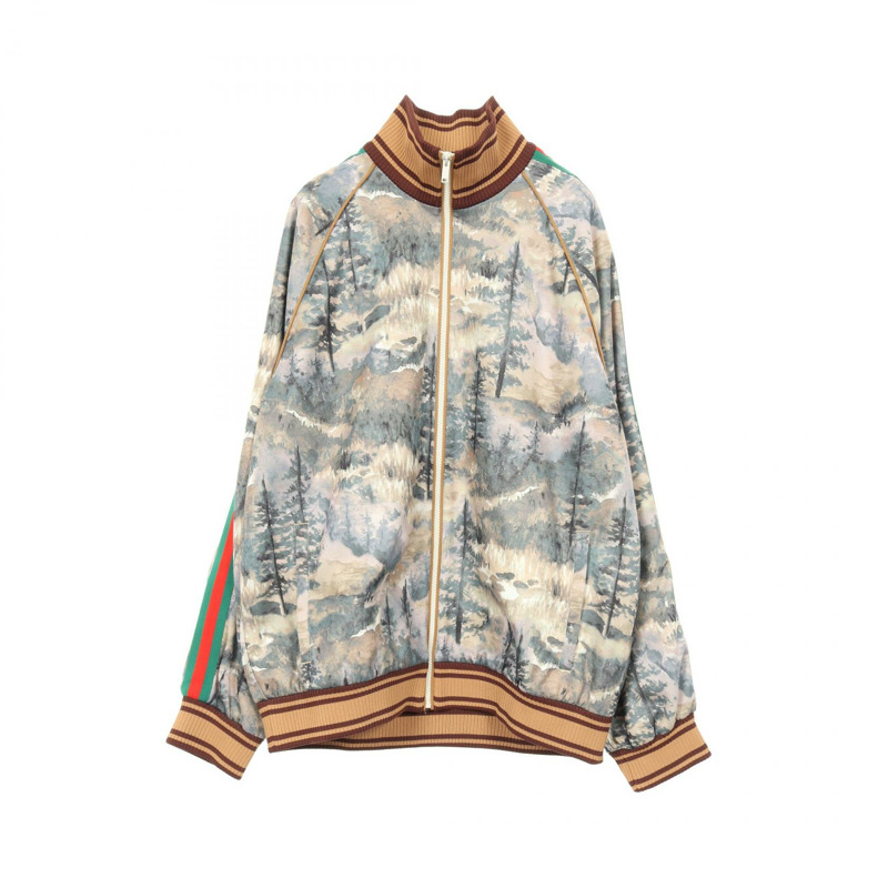 GUCCI GUCCI × THE NORTH FACE 森林印花雪莉系列其他外套 聚酯纖維/棉 棕色 多色 二手 男款-0