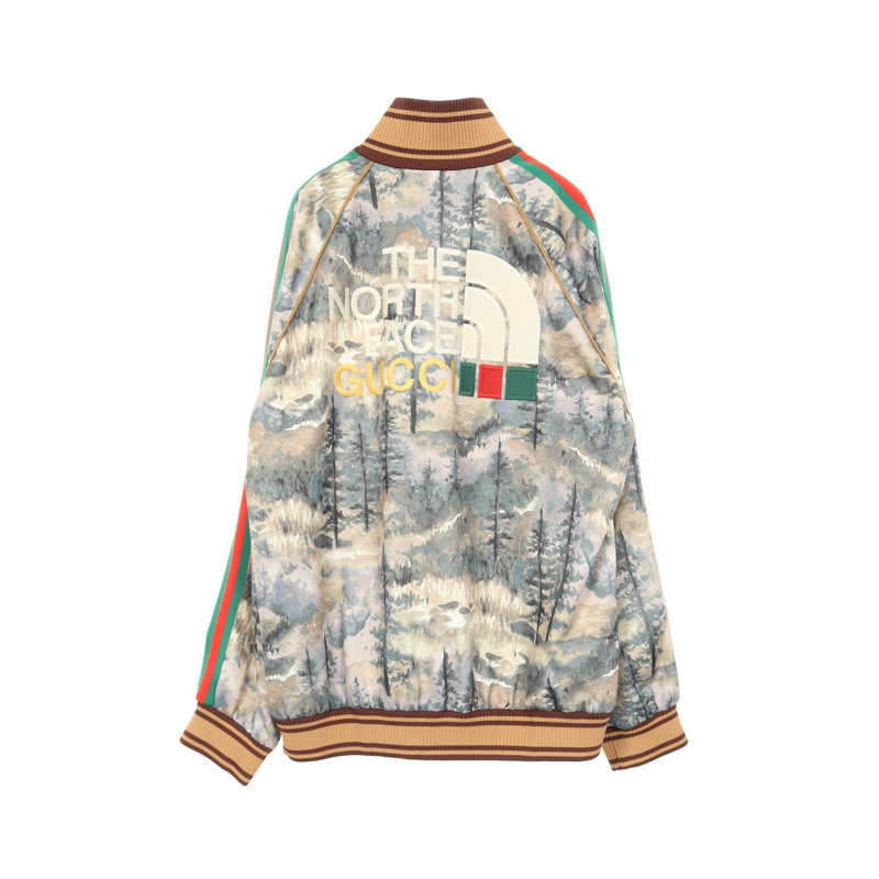 GUCCI GUCCI × THE NORTH FACE 森林印花雪莉系列其他外套 聚酯纖維/棉 棕色 多色 二手 男款-1