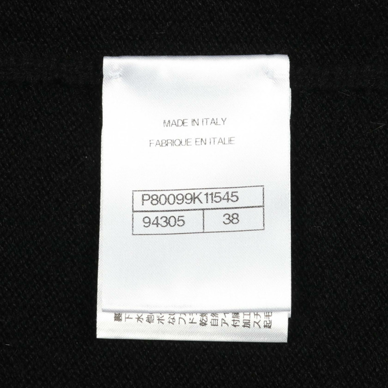香奈兒 COCO 標誌紐扣開襟衫 #38 針織衫 P80099K11545 羊絨 黑色 二手-4