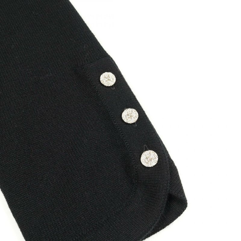 香奈兒 COCO 標誌紐扣開襟衫 #38 針織衫 P80099K11545 羊絨 黑色 二手-8