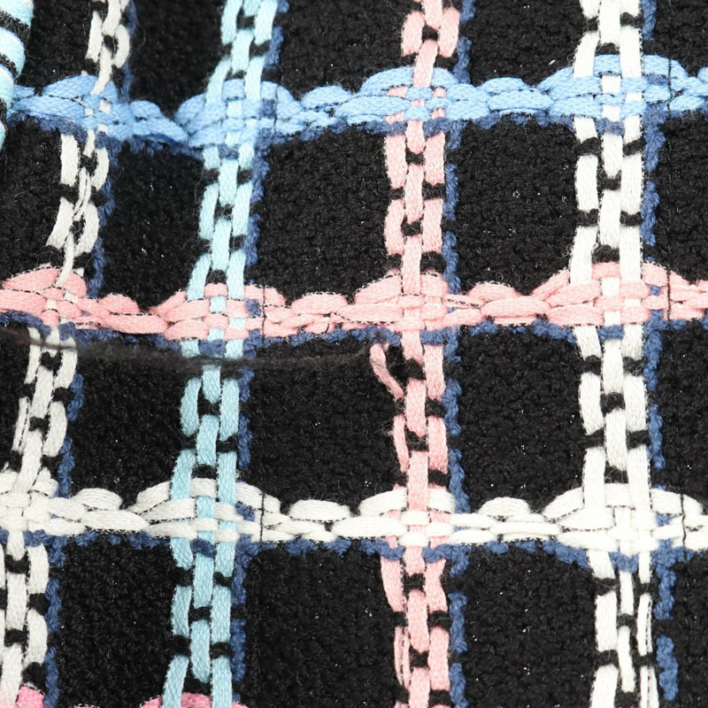 香奈兒 COCO 標誌紐扣斜紋軟呢迷你裙 #34 P72501V64261 棉尼龍 黑色-6