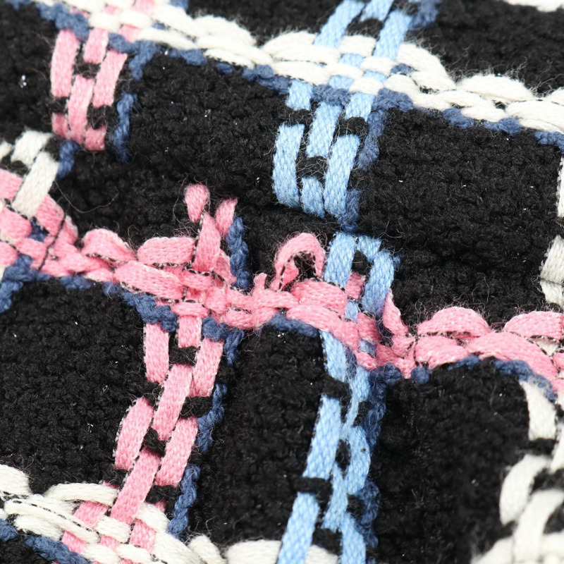 香奈兒 COCO 標誌紐扣斜紋軟呢迷你裙 #34 P72501V64261 棉尼龍 黑色-7