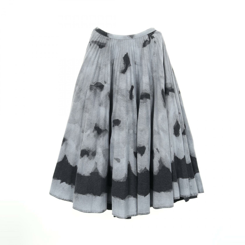 Dior 百褶裙 022J04A3154 棉 灰色 黑色 二手 女款 #34-1