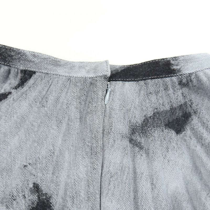 Dior 百褶裙 022J04A3154 棉 灰色 黑色 二手 女款 #34-4