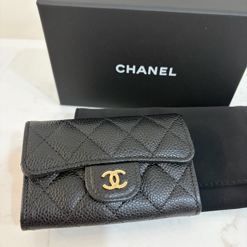 CHANEL 經典單層卡包荔枝牛皮-1