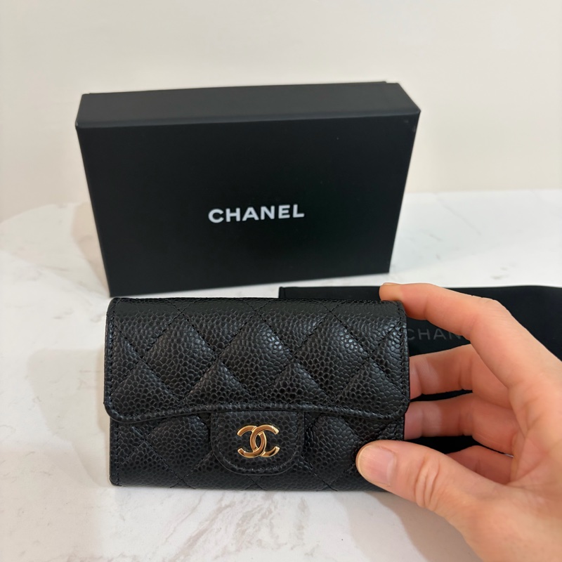 CHANEL 經典單層卡包荔枝牛皮-6